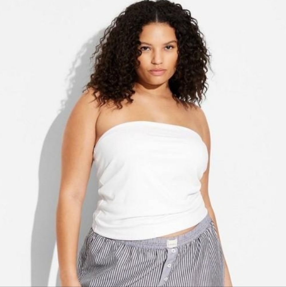 Women's Butterbliss White Strapless Tube Top - Wild Fable - XXL